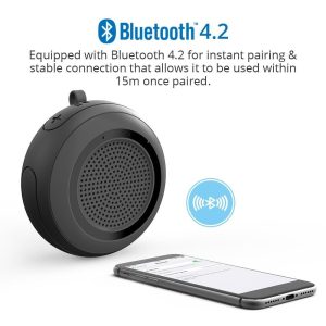 Tronsmart Splash Wireless Bluetooth Speaker, IP67 Waterproof , 10-Hour Playtime, Enhanced Bass, Built-in Mic, True Wireless Stereo - Black