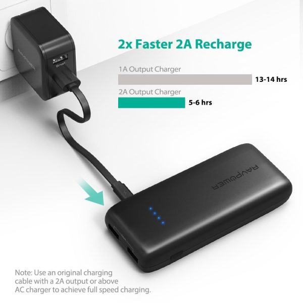 RAVPower 12000mah Power Bank Dual 2.4A Output Phone Battery Pack