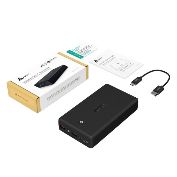 AUKEY 30000mah Powerbank  with Quick Charge 3.0 USB-C (Black) - PB-Y3