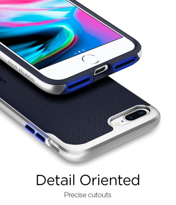 Apple iPhone 8 Plus / 7 Plus Original Spigen Case Neo Hybrid Herringbone - Satin Silver Apple iPhone 8 Plus / 7 Plus Original Spigen Case Neo Hybrid Herringbone - Satin Silver