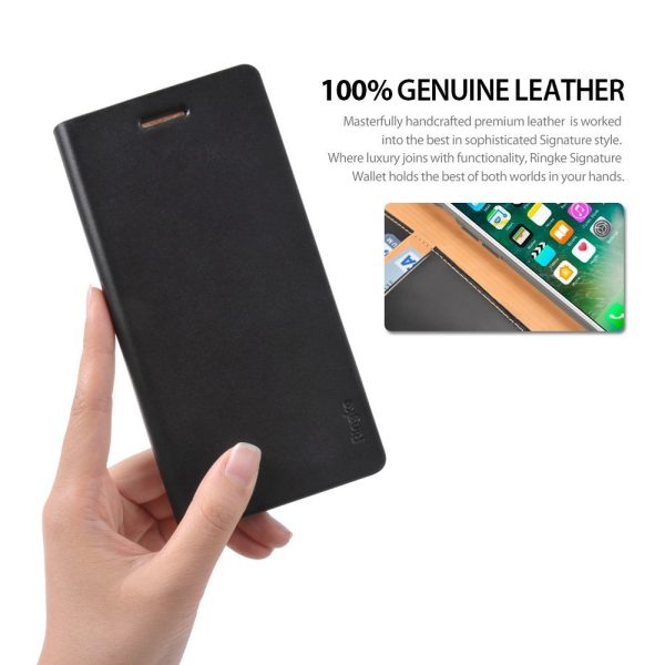 iPhone 7 Plus Ringke Signature Leather Flip Cover - Black