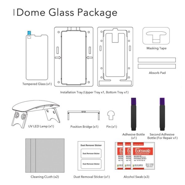 Galaxy S9 Whitestone Dome Glass with UV Light & Easy Install Kit