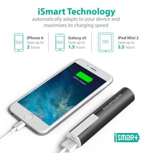 RAVPower Portable Luster Mini 3350mah Power Bank iSmart Technology for Smartphones  (Black)