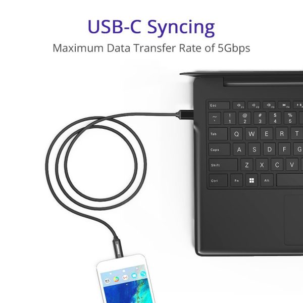 Tronsmart CPP9 Braided Nylon USB-C to USB-A 3.0 Charging & Syncing Cable (1 Feet*1, 3.3 Feet*1, 6 Feet*1 / 3 Pack)
