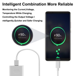Huawei 5A SuperCharge Power Adapter, 4.5V 5A Huawei Fast Quick Charger with Super Charging USB C Cable(3.3FT) - US Plug