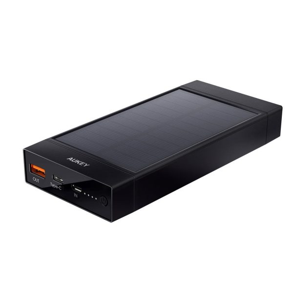 AUKEY 16000mAh Solar Powerbank with TYPE-C + USB + QC 3.0 (Black) - PB-P23 AUKEY 16000mAh Solar Powerbank with TYPE-C + USB + QC 3.0 (Black) - PB-P23