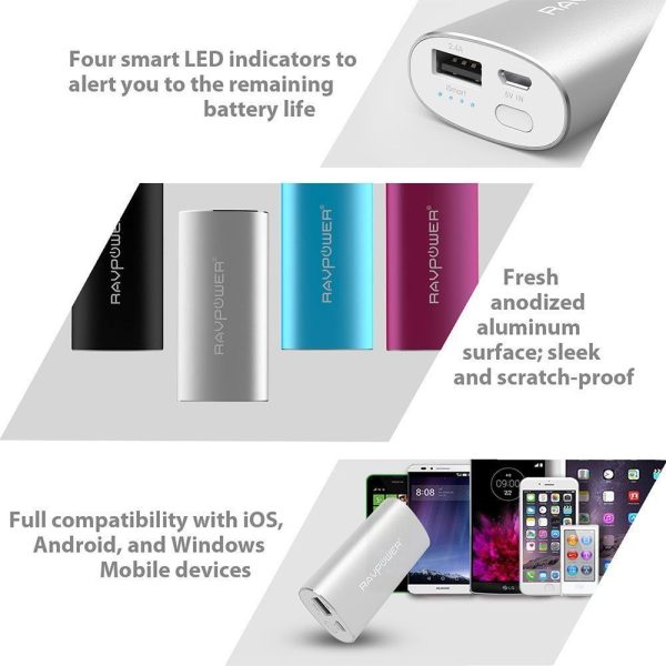 RAVPower 6700mah Portable Power Bank - RP-PB17  Silver