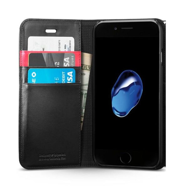 Apple iPhone 7 Plus Spigen Original Wallet S Flip Cover Case  - Black