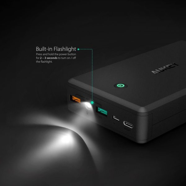 AUKEY 30000mah Powerbank  with Quick Charge 3.0 USB-C (Black) - PB-Y3