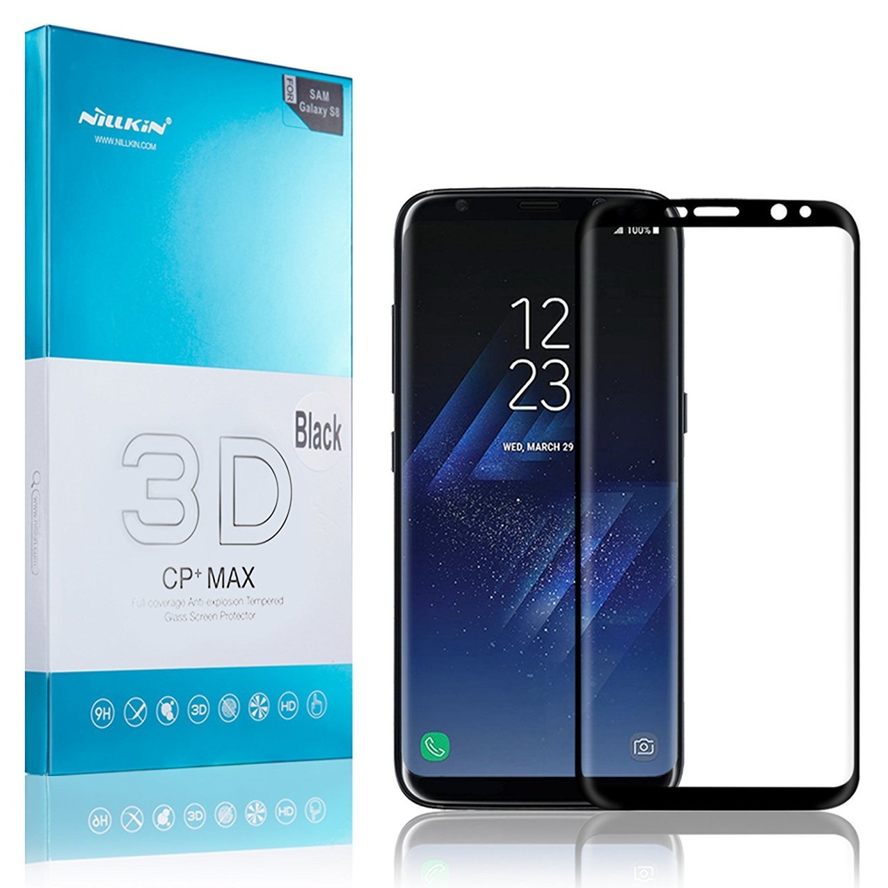 Nillkin Full Coverage 3D CP MAX Tempered Anti-Explosion Protector for Samsung Galaxy S8 / Galaxy S8 Plus