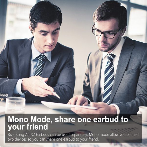 Riversong AirX 2 Mini Bluetooth 4.1 Earphone Headphone Twins True Wireless Earphone Earbuds In-Ear Invisible Earpieces Earpods - Deep Grey