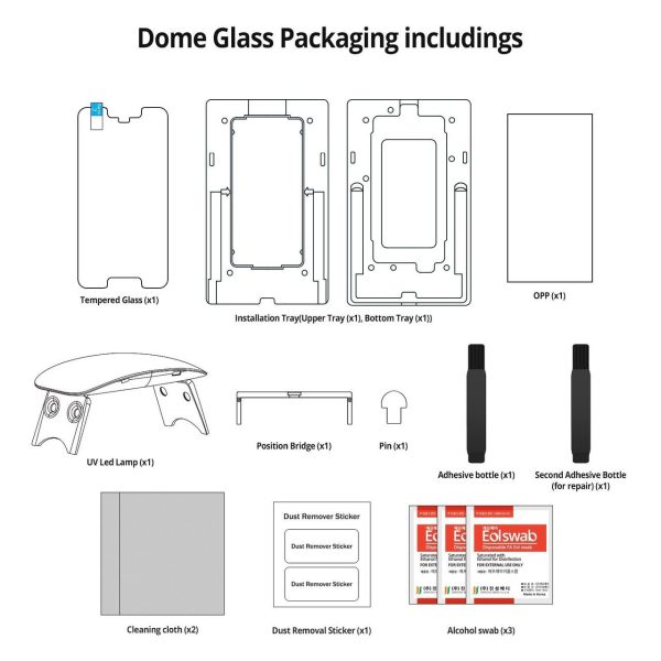 Google Pixel 2 Xl Whitestone Dome Glass with UV Light & Easy Install Kit