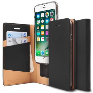 iPhone 7 Plus Ringke Signature Leather Flip Cover - Black