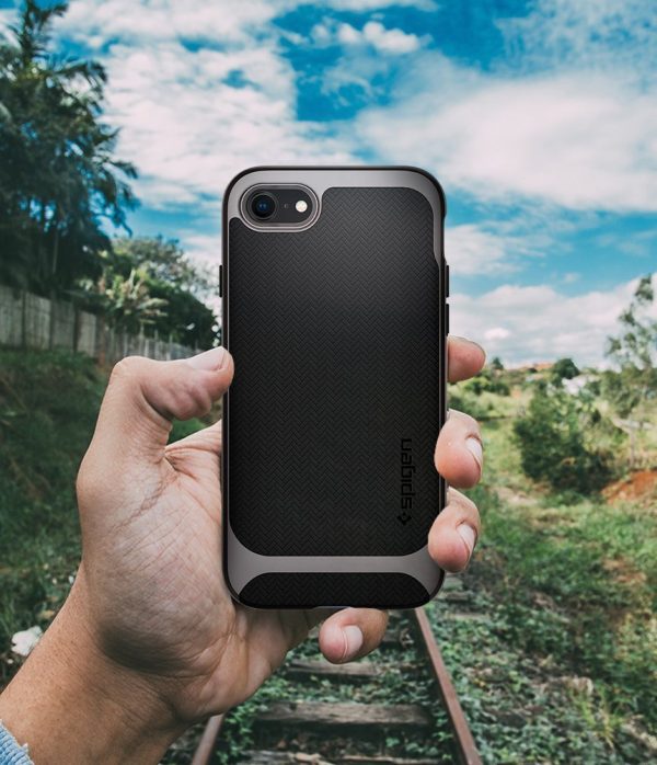 Apple iPhone 8 / 7 Original Spigen Case Neo Hybrid Herringbone - Gunmetal