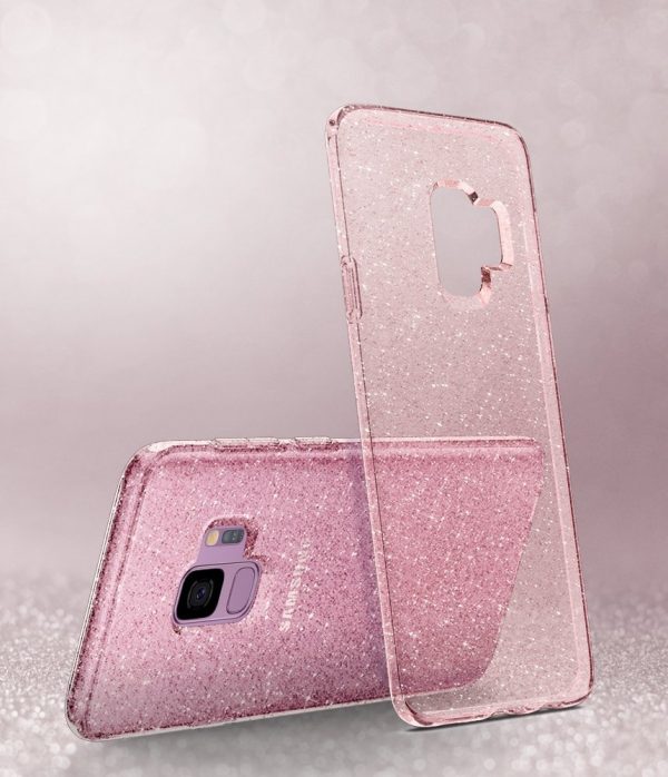 Galaxy S9 Spigen Liquid Crystal Glitter Case - Rose Quartz