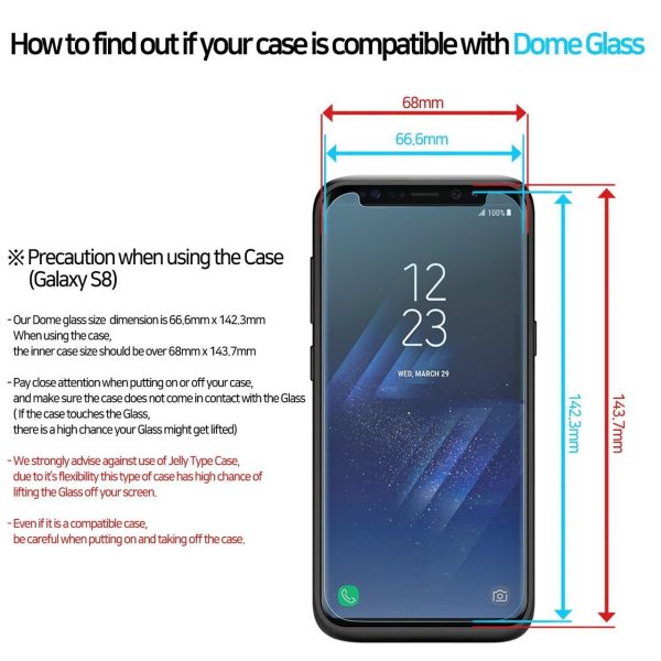 Galaxy S8 Whitestone Dome Glass with UV Light & Easy Install Kit