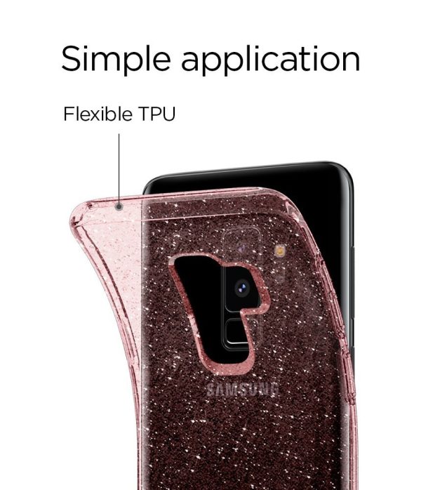 Galaxy S9 Plus Spigen Liquid Crystal Glitter Case - Rose Quartz