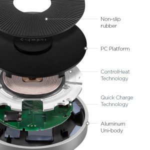 Spigen F306W Wireless Fast Charger (5W / 7.5W / 10W) for all Qi Certified Devices with QC 3.0 Charging Adapter - Black - EU Plug