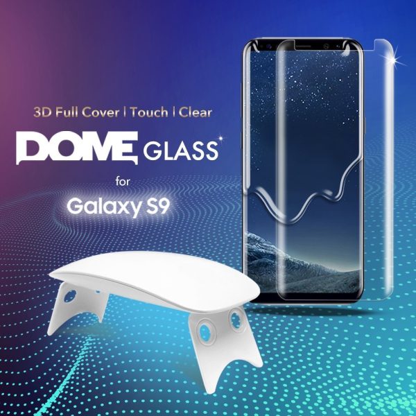 Galaxy S9 Whitestone Dome Glass with UV Light & Easy Install Kit