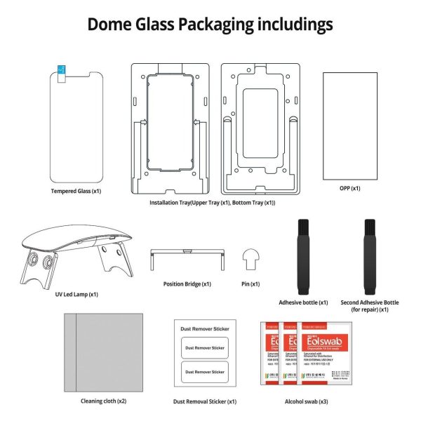 Apple iPhone XS / iPhone X Whitestone Dome Glass with UV Light & Easy Install Kit