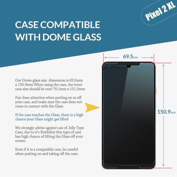 Google Pixel 2 Xl Whitestone Dome Glass with UV Light & Easy Install Kit