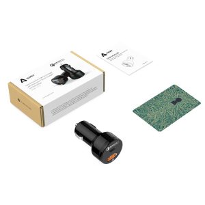 AUKEY 2-Port 33W Turbo USB-C Car Charger with QC 3.0 - Black - CC-Y1