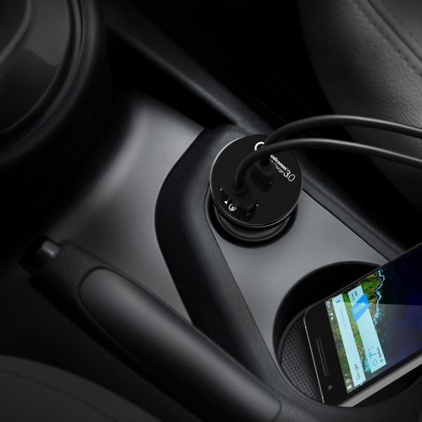 AUKEY 2-Port 33W Turbo USB-C Car Charger with QC 3.0 - Black - CC-Y1