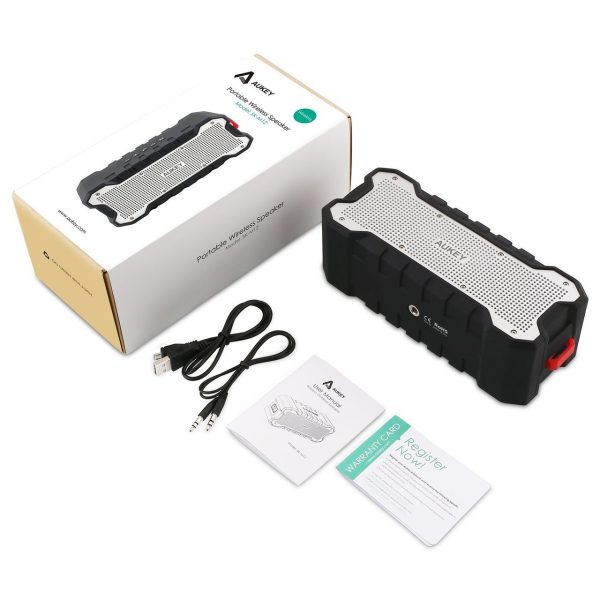 AUKEY Bluetooth Speaker with 30-Hour Playtime, Enhanced Bass, Water Resistant Wireless Speaker for iPhone, iPad, Samsung - SK-M12