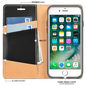 iPhone 7 Plus Ringke Signature Leather Flip Cover - Brown