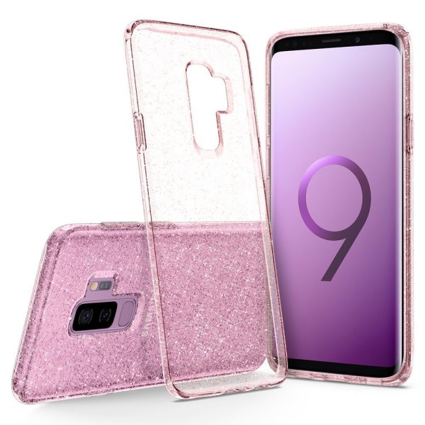 Galaxy S9 Plus Spigen Liquid Crystal Glitter Case - Rose Quartz