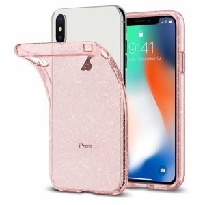 Apple iPhone X Spigen Liquid Crystal Glitter Case - Rose Quartz
