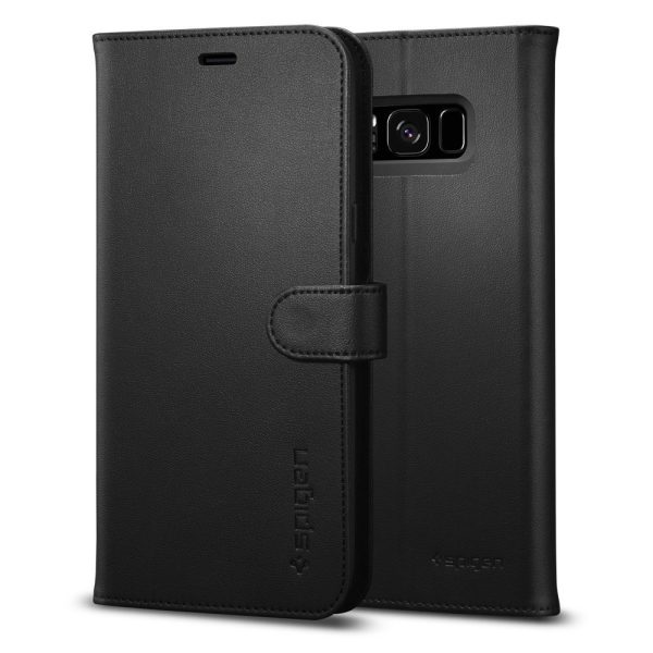 Samsung Galaxy S8 Spigen Wallet S Flip Cover Case - Matte Black