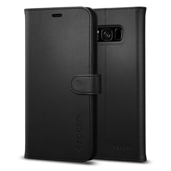 Samsung Galaxy S8 Plus Spigen Wallet S Flip Cover Case - Matte Black