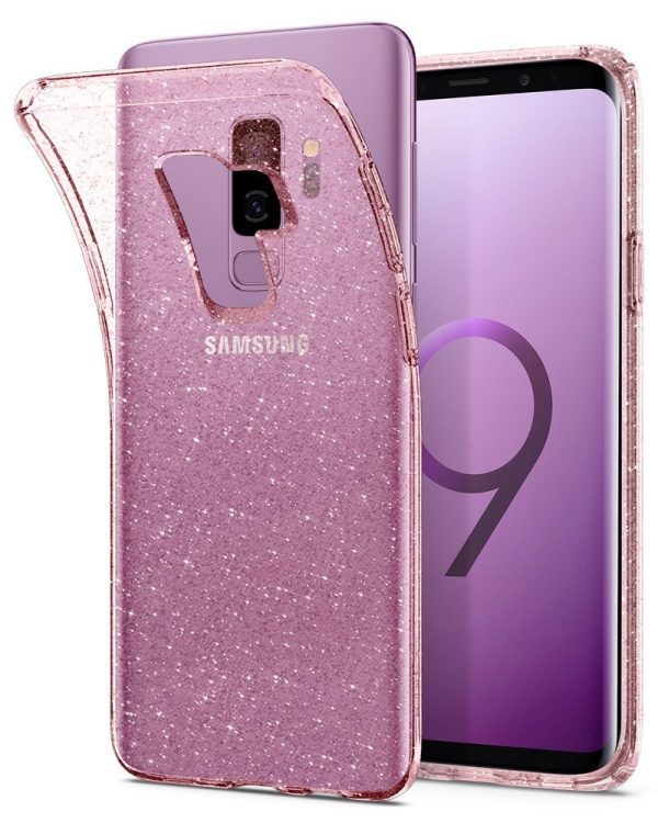 Galaxy S9 Plus Spigen Liquid Crystal Glitter Case - Rose Quartz