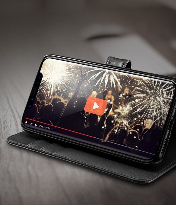 iPhone X Spigen Original Wallet S Flip Cover Case  - Black