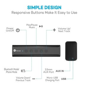 TaoTronics 14W Stereo Wireless Portable Bluetooth Speaker Pulse X from Dual 7W Drivers, Strong Bass, High Definition Audio, Built-in Microphone - TT SK10