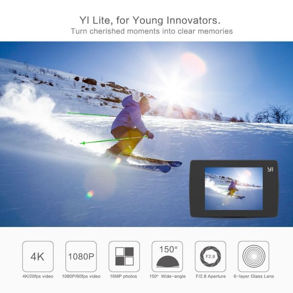 Yi Lite Action Camera with Waterproof Case Included - Black