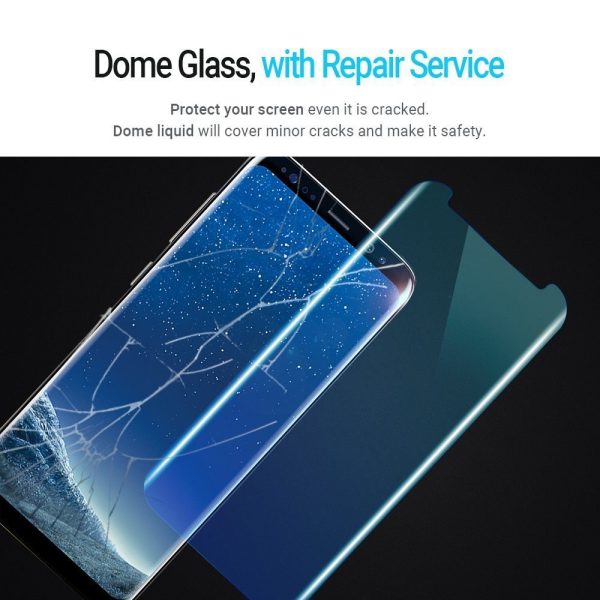 Galaxy S8 Whitestone Dome Glass with UV Light & Easy Install Kit