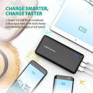 RAVPower 26800mah Battery Packs Total 5.5A Output 3-Port Power Bank