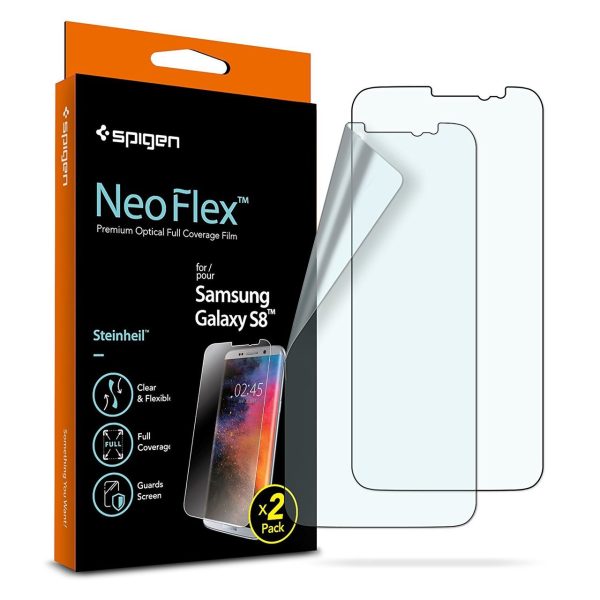Galaxy S8 Spigen Neo Flex Case Friendly Screen Protector - 2 PACK