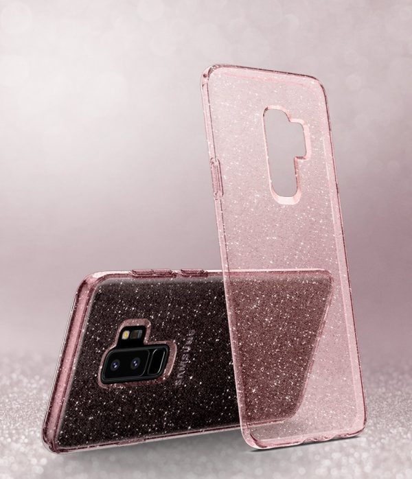 Galaxy S9 Plus Spigen Liquid Crystal Glitter Case - Rose Quartz