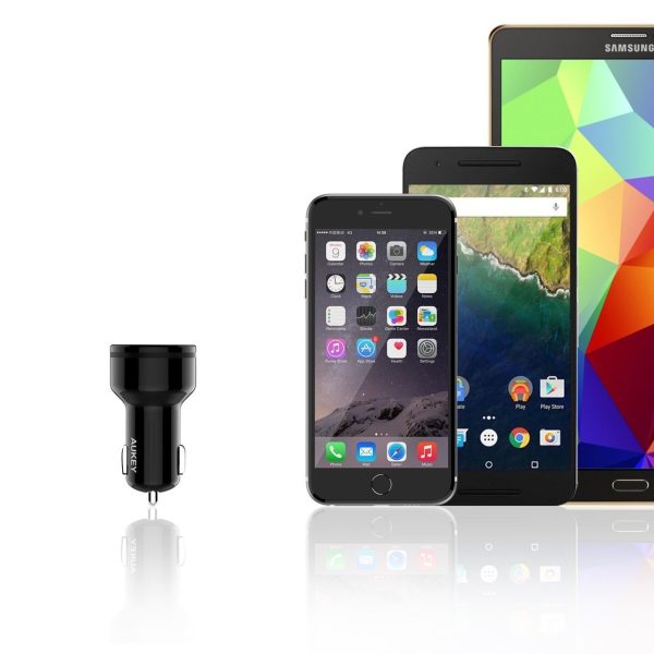 AUKEY 2-Port 33W Turbo USB-C Car Charger with QC 3.0 - Black - CC-Y1