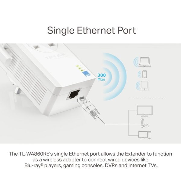 TP-LINK TL-WA860RE IEEE 802.11n 300 Mbps Wireless Range Extender - ISM Band