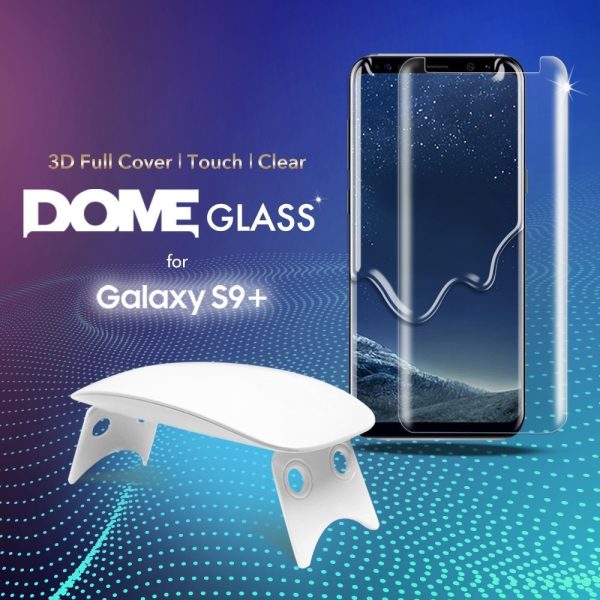Galaxy S9 Plus Whitestone Dome Glass with UV Light & Easy Install Kit