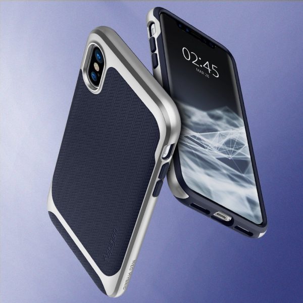 Apple iPhone X Original Spigen Case Neo Hybrid - Satin Silver