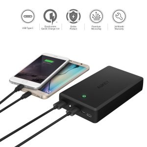 AUKEY 30000mah Powerbank  with Quick Charge 3.0 USB-C (Black) - PB-Y3