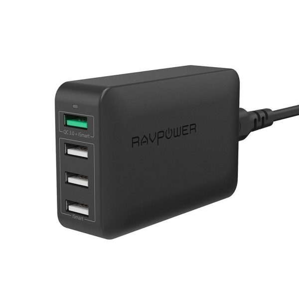 RAVPower 40W 4-Port Fast Charger Desktop Charger Charging Station with Quick Charge 3.0 RAVPower 40W 4-Port Fast Charger Desktop Charger Charging Station with Quick Charge 3.0