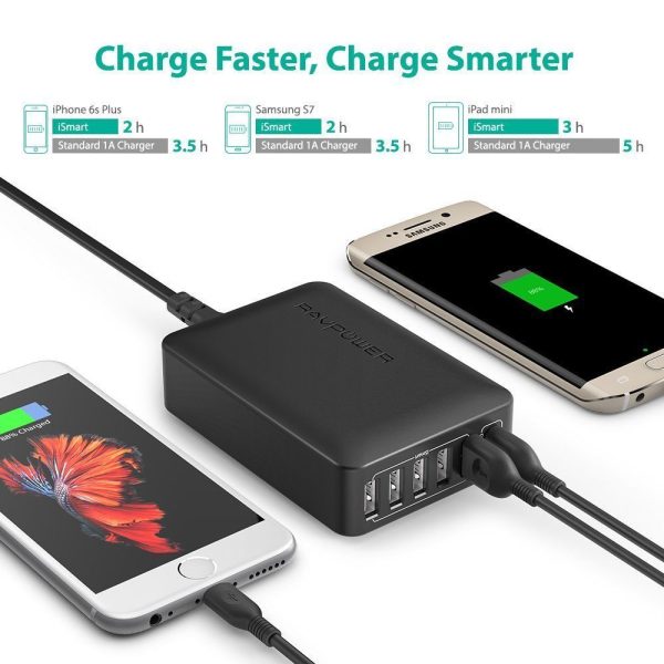 RAVPower 60W 6-Port Charging Station with Quick Charge 3.0