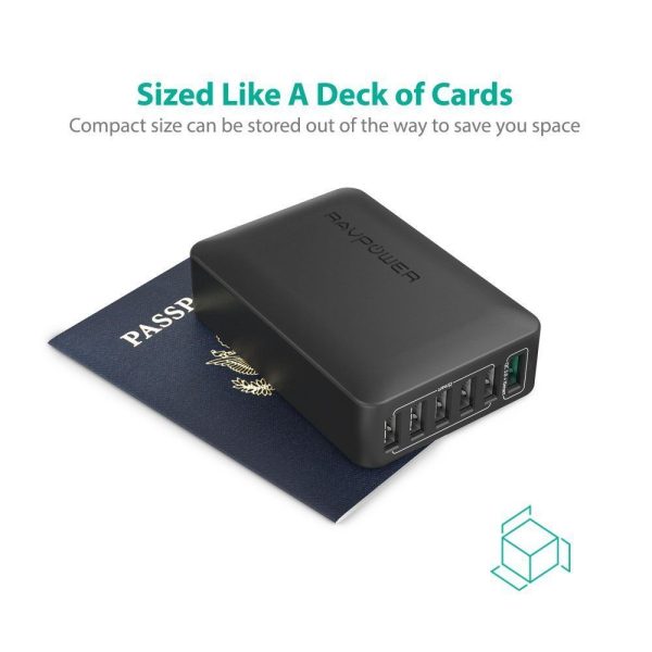 RAVPower 60W 6-Port Charging Station with Quick Charge 3.0
