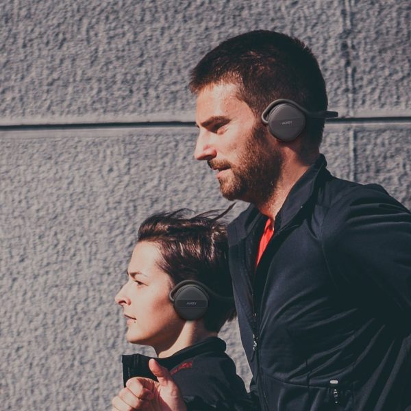 AUKEY Bluetooth Headphones, Foldable On-ear Earphones with 24 Hours Playtime, Built-in Microphone for IPhone, Android Smartphones - Black - EP-B26